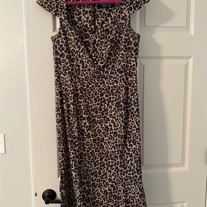 Anthropologie Maeve The Cecily Midi Dress Leopard